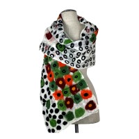 Dotted on White Scarf
